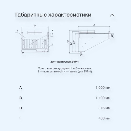 ZVP-1-1-1000*1100-400-100/315-1-оц.-0.9-н-с/ф-L Неватом Зонт